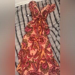 Fashion Nova Multicolor Paisley Maxi Dress